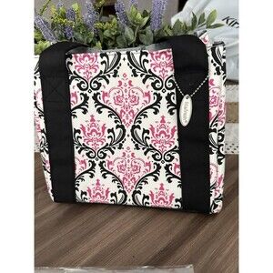 Fit and Fresh Thermal  Bag Tote Insulated Handbag Pink/Black/White Excellent Con